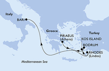 Řecko, Turecko, Itálie z Pirea na lodi MSC Sinfonia