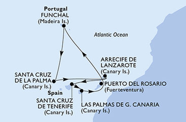 Portugalsko, Španělsko z Funchalu na lodi MSC Opera