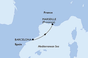 Španělsko, Francie z Barcelony na lodi MSC Grandiosa