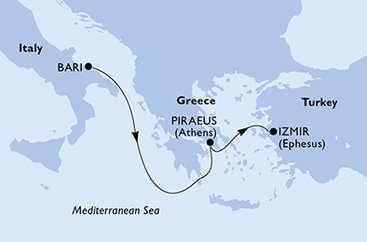 Itálie, Řecko, Turecko z Bari na lodi MSC Sinfonia