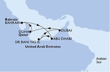  Z Dubaje po Emirátech na nové lodi MSC Euribia