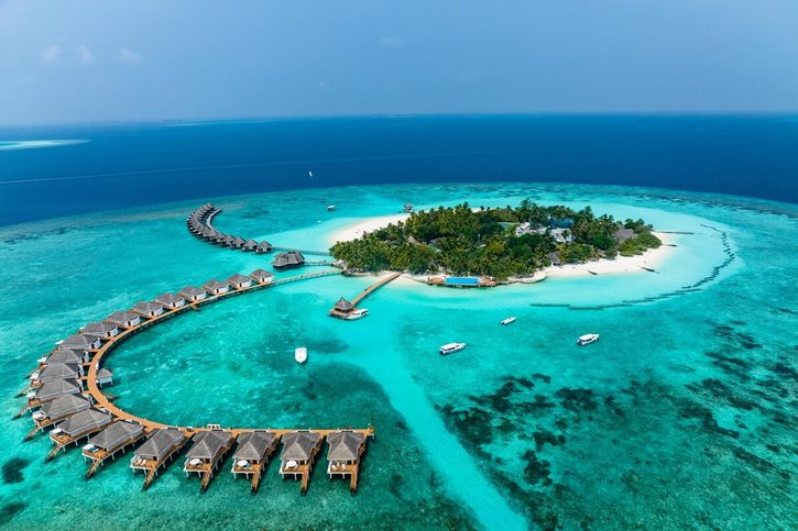 Malé - Letecký pohled na resort Thulhagiri