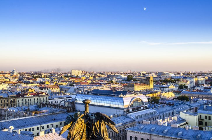Letecký pohled na Petrohrad, Rusko