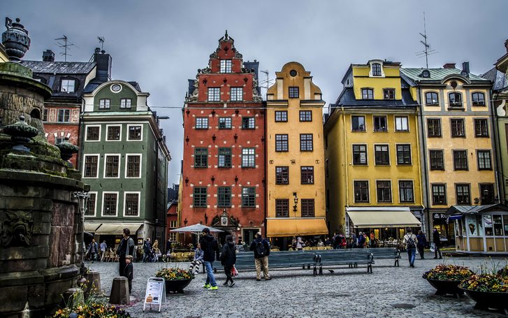 Staré město Stockholm - populární turistická atrakce. Švédsko