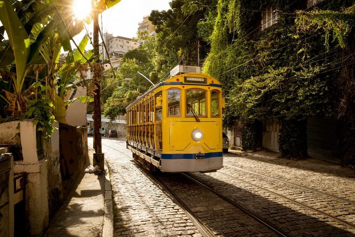 Rio de Janeiro - Historická žlutá tramvaj