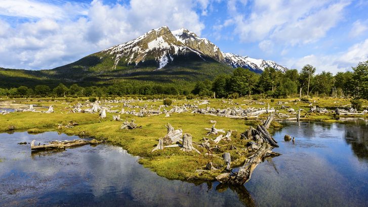 Neuvěřitelná krajina národního parku Ushuaia, Argentina