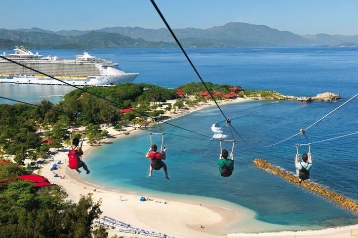 Zipline na ostrově Labadee, soukromý ostrov RCL