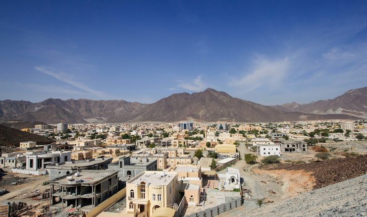 Pohled na město Khor al Fakkan, Spojené arabské emiráty