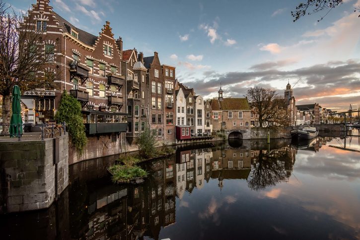 Delfshaven v Rotterdamu, historické centrum Nizozemska