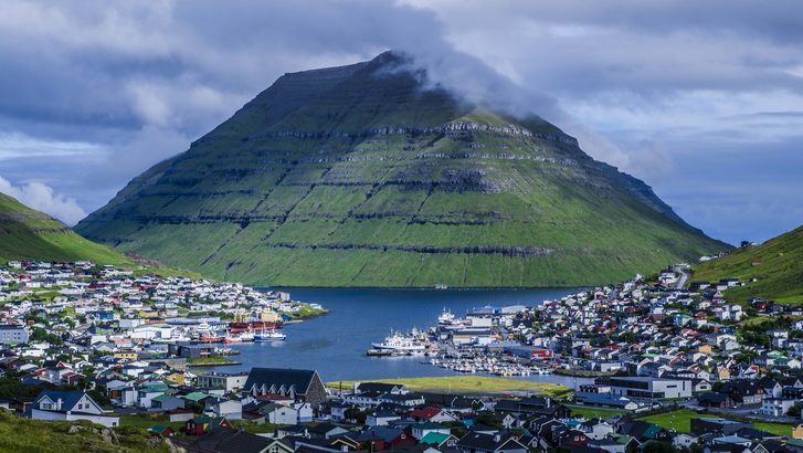 Pohled na jeden Faerských ostrovů Bordoy