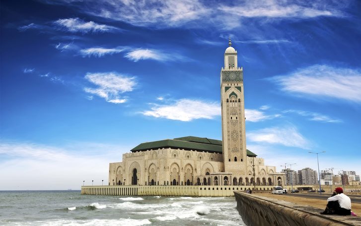 Pohled na mešitu Hassan II v Casablance
