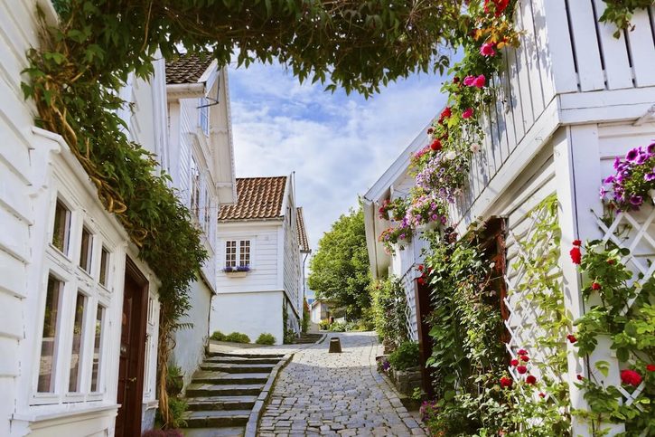 Stavanger - bílé domy