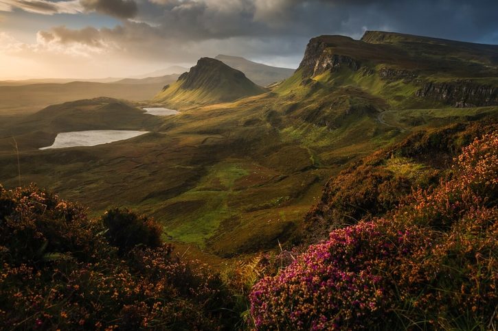 Skye - Východ slunce na ostrově Quiraing 