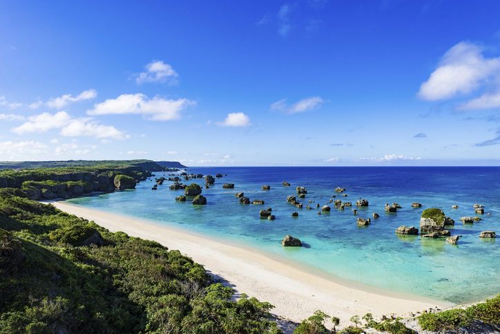 Pobřeží v Okinawě, Japonsko