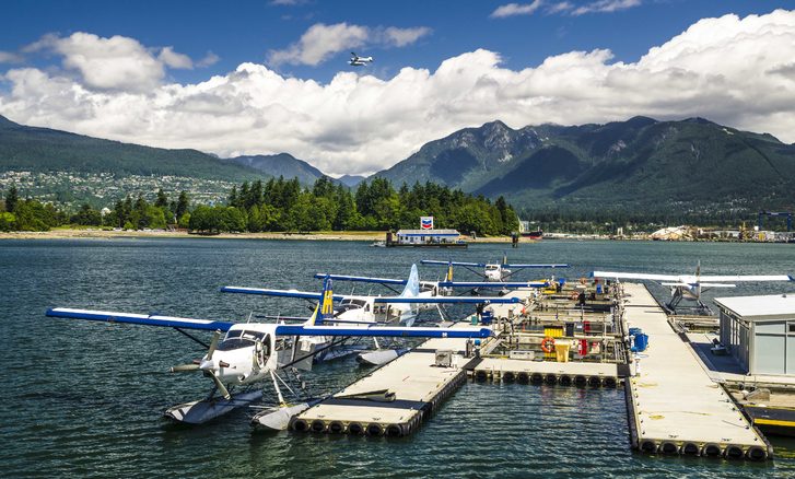 Hydroplány ve Vancouveru, které nabízejí turistům vyhlídkové lety nad městem a přírodou