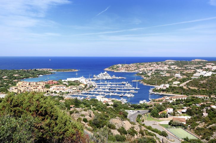 Pohled na přístav, Olbia, Sardinie