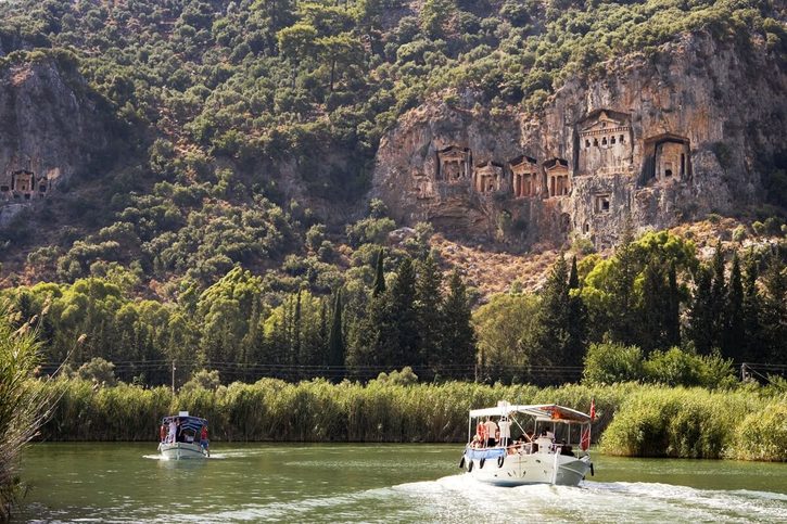 Marmaris - Královské hrobky v Kaunosu, řeka Dalyan