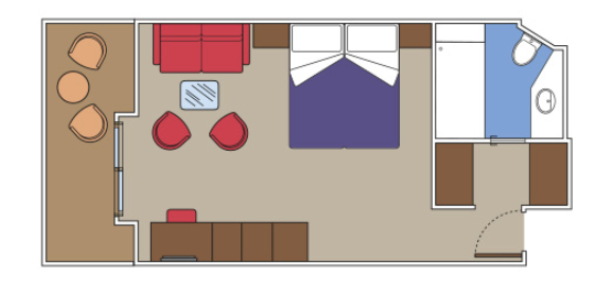 Čtyřlůžkové Apartmá Deluxe Suite (YC1), plánek - MSC Grandiosa