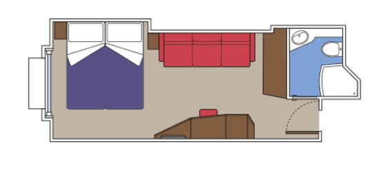 Čtyřlůžková kajuta s oknem, plánek - MSC Meraviglia