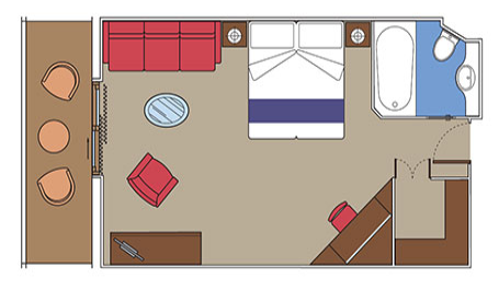 Čtyřlůžkové Apartmá (S3), plánek - MSC Preziosa