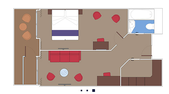 Pětilůžkové Apartmá Grand Suite (SE3), plánek - MSC Seaside