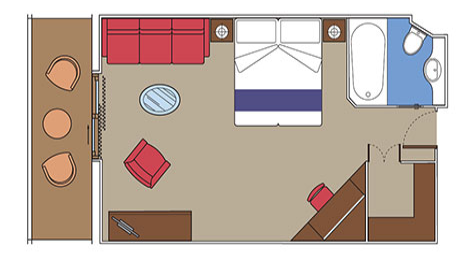 Čtyřlůžkové Apartmá (S3), plánek - MSC Splendida