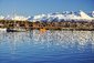 Pohled na město Ushuaia v Argentině. Ushuaia je hlavní městem provincie Tierra del Fuego