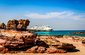 Výletní loď zakotvená v Broome v západní Austrálii