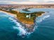 Letecký pohled na přístavní město Mooloolaba, Austrálie