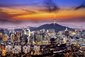 Panorama města Soulu, Jižní Korea se Soulem Tower
