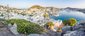 Panoramatický výhled na město Patmos, Řecko