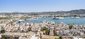 Pohled na přístav na Ibize, Španělsko