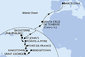 Barbados, Grenada, Svatý Vincenc a Grenadiny, Martinik, Guadeloupe, Svatý Martin, Svatý Kryštof a Nevis, Antigua a Barbuda, Španělsko z Bridgetownu na lodi MSC World Europa