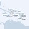 Dominikánská republika, Svatá Lucie, Barbados, Guadeloupe, Dominika, Antigua a Barbuda, Svatý Martin, Britské Panenské ostrovy, Jamajka, Zámořské území Velké Británie ze Santo Dominga na lodi Costa Pacifica