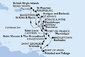 Martinik, Guadeloupe, Britské Panenské ostrovy, Svatý Martin, Dominika, Svatý Kryštof a Nevis, Antigua a Barbuda, Svatá Lucie, Barbados, Trinidad a Tobago, Grenada, Svatý Vincenc a Grenadiny z Fort de France, Martinik na lodi MSC Splendida