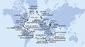Itálie, Francie, Španělsko, Malta, Kypr, Izrael, Egypt, Jordánsko, Saúdská Arábie, Keňa, Tanzánie, Seychely, Mauricius, Reunion, Mosambik, Jihoafrická republika, Namibie, Zámořské území Velké Británie, Brazílie, Barbados, Svatá Lucie, Martinik, Dominikánská republika, Bahamy, USA, USA - Východní pobřeží, Kanada, Autonomní oblast Dánska, Island, Velká Británie z Janova na lodi MSC Poesia
