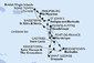 Martinik, Guadeloupe, Svatá Lucie, Barbados, Svatý Vincenc a Grenadiny, Grenada, Britské Panenské ostrovy, Svatý Martin, Svatý Kryštof a Nevis, Antigua a Barbuda z Fort-de-France, Martinik na lodi MSC Virtuosa