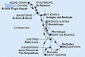 Martinik, Guadeloupe, Britské Panenské ostrovy, Svatý Martin, Svatý Kryštof a Nevis, Antigua a Barbuda, Svatá Lucie, Barbados, Svatý Vincenc a Grenadiny, Grenada z Fort-de-France, Martinik na lodi MSC Virtuosa