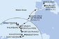 Barbados, Grenada, Svatý Vincenc a Grenadiny, Martinik, Guadeloupe, Svatý Martin, Britské Panenské ostrovy, Antigua a Barbuda, Španělsko z Bridgetownu na lodi MSC Seaview