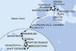 Itálie, Francie, Španělsko, Svatý Martin, Svatý Kryštof a Nevis, Dominika, Barbados, Grenada, Svatý Vincenc a Grenadiny, Martinik z Janova na lodi MSC Seaview