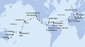 Austrálie, Nová Kaledonie, Vanuatská republika, Samoa, Americká Samoa, USA, Mexiko, Kostarika, Panama, Jamajka, Britské Panenské ostrovy, Svatý Martin, Španělsko, Itálie ze Sydney na lodi MSC Magnifica