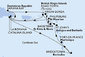 Martinik, Antigua a Barbuda, Britské Panenské ostrovy, Dominikánská republika, Zámořské území Velké Británie, Svatý Kryštof a Nevis, Svatý Martin, Barbados z Fort-de-France, Martinik na lodi MSC Opera