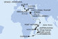 Jihoafrická republika, Reunion, Mauricius, Madagaskar, Seychely, Jordánsko, Egypt, Řecko, Kréta, Chorvatsko, Itálie z Durbanu na lodi MSC Armonia