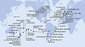 Itálie, Francie, Španělsko, Velká Británie, Maroko, Kapverdy, Brazílie, Argentina, Zámořské území Velké Británie, Chile, Francouzská Polynésie, Cookovy ostrovy, Nový Zéland, Austrálie, Nová Kaledonie, Vanuatská republika, Samoa, Americká Samoa, USA, Mexiko, Kostarika, Panama, Jamajka, Britské Panenské ostrovy, Svatý Martin, Německo z Janova na lodi MSC Magnifica