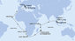 Singapur, Malajsie, Seychely, Mauricius, Reunion, Jihoafrická republika, Namibie, Kapverdy, Itálie ze Singapuru na lodi MSC Magnifica