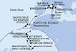 Itálie, Francie, Španělsko, Svatý Martin, Svatý Kryštof a Nevis, Svatý Vincenc a Grenadiny, Barbados, Grenada, Martinik, Guadeloupe, Antigua a Barbuda, Dominika z Janova na lodi MSC Seaview