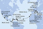 USA, Mexiko, Kostarika, Panama, Jamajka, Britské Panenské ostrovy, Svatý Martin, Španělsko, Itálie, Francie na lodi MSC Magnifica