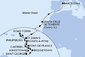 Martinik, Guadeloupe, Svatá Lucie, Barbados, Grenada, Svatý Vincenc a Grenadiny, Svatý Martin, Britské Panenské ostrovy, Antigua a Barbuda, Španělsko z Fort-de-France na lodi MSC World Europa