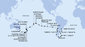 Argentina, Zámořské území Velké Británie, Chile, Francouzská Polynésie, Cookovy ostrovy, Nový Zéland, Austrálie z Buenos Aires na lodi MSC Magnifica