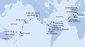 Austrálie, Nová Kaledonie, Vanuatu, Samoa, Americká Samoa, USA, Mexiko, Kostarika, , Panama, Dominikánská republika, Britské Panenské ostrovy, Svatý Martin, Španělsko, Itálie, Francie ze Sydney na lodi MSC Magnifica